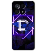 Poco x6 Pro Kılıf HD Desen Baskılı Kılıf - Dark Neon Yaprak D Harfi