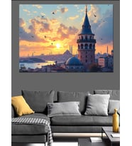Altın Parıltılı Kadın Portresi Dekoratif Kanvas - Mdf Ahşap Tablo