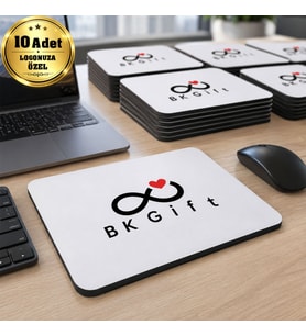 Logonuza Özel 10 Adet 19x23 cm 5 mm İthal Kaymaz Kauçuk Tabanlı Dikdörtgen Mouse Pad