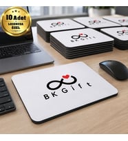 Logonuza Özel 10 Adet 19x23 cm 5 mm İthal Kaymaz Kauçuk Tabanlı Dikdörtgen Mouse Pad