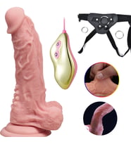 Esnek Ve Bükülebilir 18.5 Cm Gerçek Damar Görünümlü Kemerli Realistik Penis
