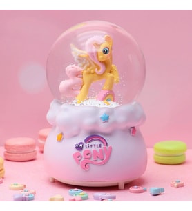 Sevimli My Little Pony Işıklı Müzikli Orta Boy Kar Küresi (Pembe)