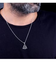 925 Ayar Gümüş Triquetra Geometrik Desenli Erkek Kolye