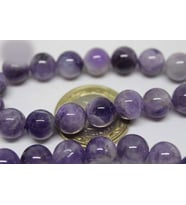 Ametist Taşı YARIM Dizi 10mm (18cm uzunluğundadır)