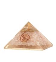 Pembe Kuvars Doğal Taş Organit Piramit - 9cm (Karışık)