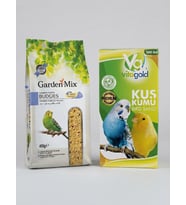 Muhabbet Kuşu Yemi 400 gr Soyulmuş Darılar Yem & Vitagold Premium Kuş Kumu 300 gr Sindirim Düzenleyici Kuş Kumu