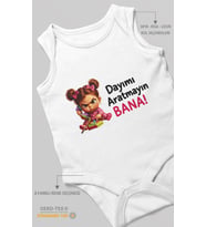 Dayımı Aratmayın Bana! Sıfır Kollu Bebek Zıbını %100 Pamuk