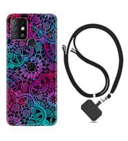 INFINIX Hot 8 9 10 11S Hot 10 Play 10T Kılıf Boyun Askılı Silikon Colurful Mandala 1667