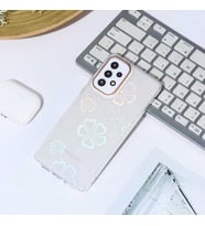 Galaxy A73 5G Kılıf Kamera Çıkıntılı Fosforlu Lazer Tasarım Silikon Flower No3