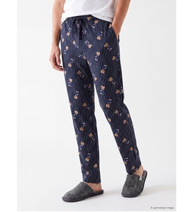 LC WAIKIKI Lacivert Regular Fit Baskılı Erkek Pijama Altı
