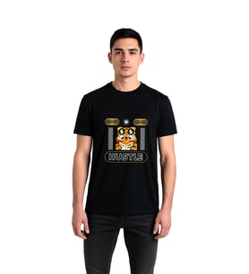 Hustle Motivasyon Tiger Stili Baskılı Erkek Tişört