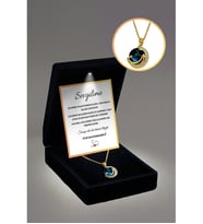 14 Şubat Sevgililer Günü Hediyesi "Sevgilime" Gökyüzü Çelik Kolye  Işıklı Premium Kutu Mesaj Kartı (Gold)