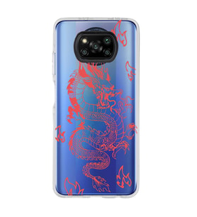 Poco X3 PRO / X3 NFC Uyumlu Ejderha Tasarımlı Şeffaf Telefon Kılıfı