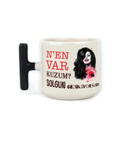 Nen Var Kuzum? Baskılı Siyah Kulplu T Kupa