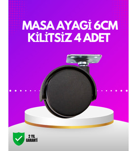 Masa ve Koltuk İçin Kilitsiz Tekerlek Seti 6 cm
