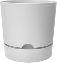 Begonya Saksı Tabaklı Drenajlı Mat Plastik Çiçek Saksısı (1 Adet, 9 Litre, 25cm, Beyaz)