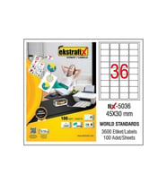 Ekstrafix Laser Etiket 45x30 100 Yaprak Lazer Yazıcı Etiketi