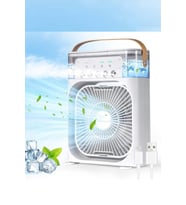 Glr HR001 Beyaz Buzlu Vantilatör Mini Fan 5 Spreyli Su Püskürtmeli 600 ML Buhar Makinesi Nemlendiric