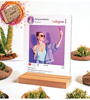 Kendin Tasarla Kişiye Özel Fotoğraflı İnstagram Tasarımlı Masaüstü Pleksi Plak Çerçeve