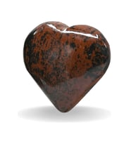 Sertifikalı Kalp Kesim Kahverengi Obsidyen Taşı Kütle (3 CM) (Çok Renkli)