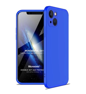 Microsonic Apple iPhone 13 Kılıf Double Dip 360 Protective Mavi