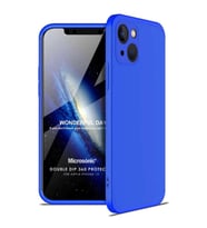 Microsonic Apple iPhone 13 Kılıf Double Dip 360 Protective Mavi