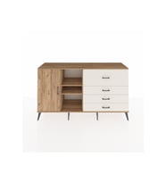 Kronos Konsol 4 Raflı 4 Çekmeceli Tek Kapaklı  176x59x99 Çam-Çam/Aytaşı