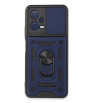 Newface Xiaomi Redmi Note 12 5G Kılıf Pars Lens Yüzüklü Silikon - Lacivert