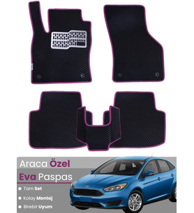FORD FOCUS 3.5 (2015-2018) Uyumlu EVA Paspas Tam Set–Araca Özel,Su Geçirmez,Kolay Montaj