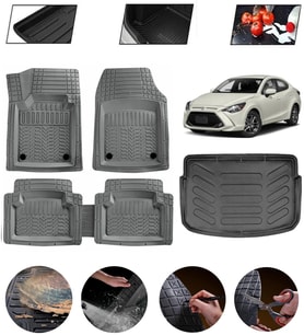 Toyota Yaris 2013-2020 Uyumlu Paspas Araca Özel Bagaj Havuzu MBS Gri