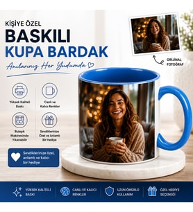 Kişiye Özel Fotoğraflı Kupa Bardak Çift Taraflı Baskı