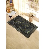 EVDEYA Dijital Baskılı Yıkanabilir Modern Desen 70x130 Namazlık Seccade, Seccade-3-gri, (Gri)