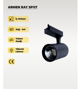 20W Siyah Ray Spot Armen 3200K (Sarı Işık) (Amber)