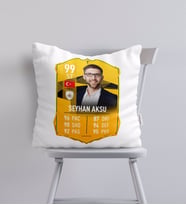BK Gift Kişiye Özel Futbolcu Kartı Tasarımlı Kırlent Yastık-14