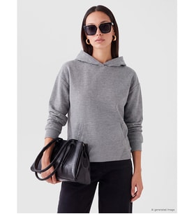 LC WAIKIKI Antrasit Loose Fit Kadın Hoodie