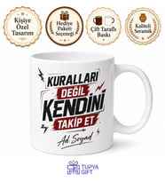 Rebel Temalı Asi Kupa - Özgür Ruh Baskılı Porselen Bardak Hediye