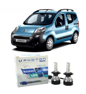 Citroen Nemo Led Xenon Uzun + Kısa Far Ampulü H4 Access Yeni Seri Beyaz 2007+