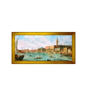 Manzara Temalı Kanvas Tablo 80 x 110 cm Gold Çerçeve
