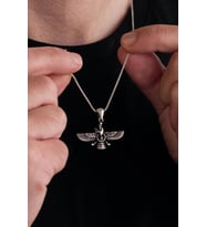 Gümüş Ahura Mazda Figürlü Erkek ve Kadın Unisex Kolye