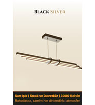 Cosmo Silver Lineer LED Sarkıt Avize – Kumandalı Dim Edilebilir – Aşağı Işık