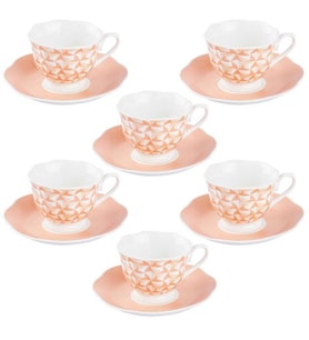 Tantitoni Pink Wind 6 Kişilik Kahve Fincan Takımı