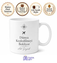 I'd Rather Be Traveling Baskılı Seyahat Temalı İngilizce Kupa Bardak Hediye