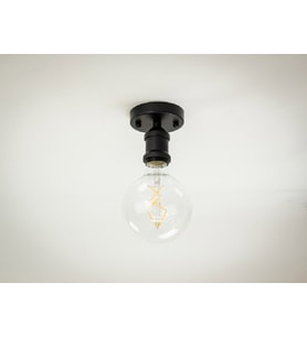 RİOLİGHT RETRO,RUSTİK KOLİDOR,ODA,MUTFAK,BANYO İÇİN SİYAH TEKLİ 1XE27 DUYLU PLOFONYER ARMATÜR,AVİZE
