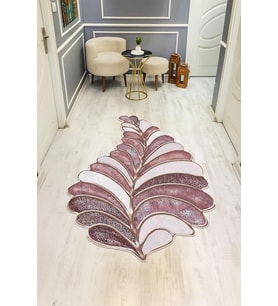 Modern Lazer Kesim Dijital Baskı Kaymaz Taban Halı H0414 (Çok Renkli)
