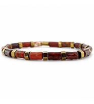 Terra Red Jasper Hematit Doğal Taş Erkek Bileklik J0246