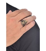 Erkek Antik Bronz Kaplama Kurukafa Yüzük