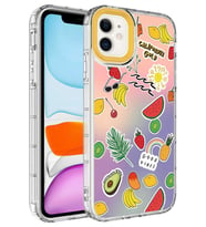 Apple iPhone 11 Kılıf Kamera Çıkıntılı Renkli Desenli Silikon NO4