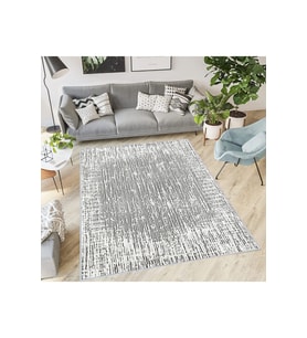 Rovigo Home Dijital Baskı Yıkanabilir Kaymaz Taban Salon Halısı RVG0403 (Gri)