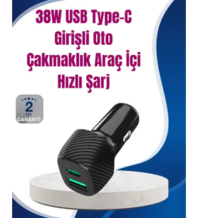 Power Delivery Destekli 38w Araç Tipi Hızlı Şarj Cihazı