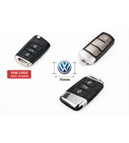 Volkswagen Anahtar Logo Sticker 11 mm Damla – Yeni Logo (İnce Tasarım) MAVİ 2 ADET (Standart)